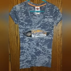 Harley Davidson Burn out V-neck T-shirt